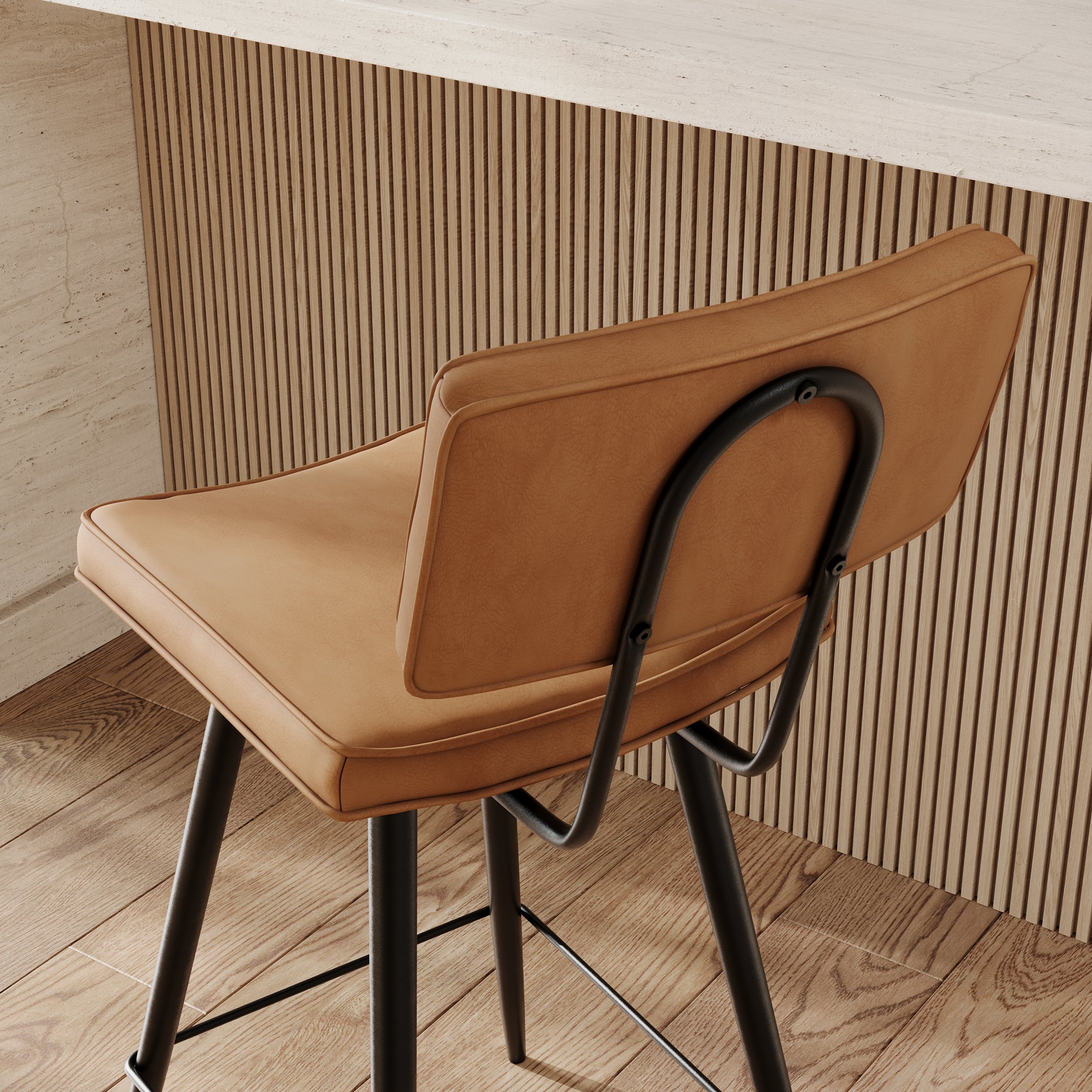 Chaise de bar mi-hauteur Texas camel 66 cm (lot de 2)