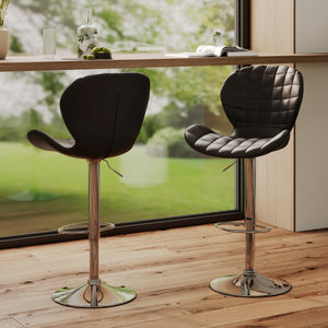 Chaise de bar noire Mazzia 53/74 cm (lot de 2)