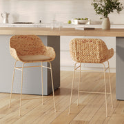 Lot de 2 chaises pour îlot central 66 cm Faro en matière naturelle