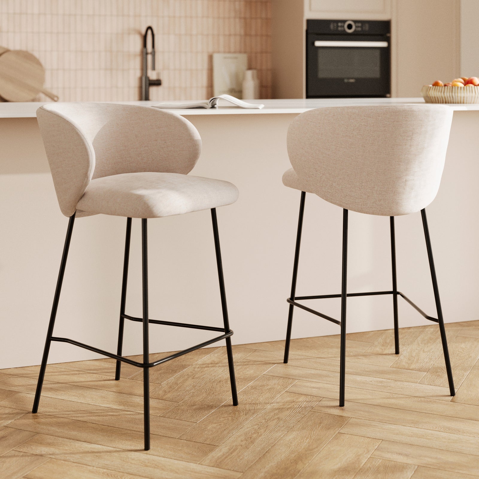 2 chaises de bar tissu victoria rdv deco