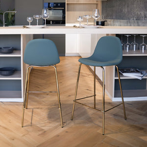 Sedia da bar Henrik a mezza altezza verde 65 cm (set di 2)