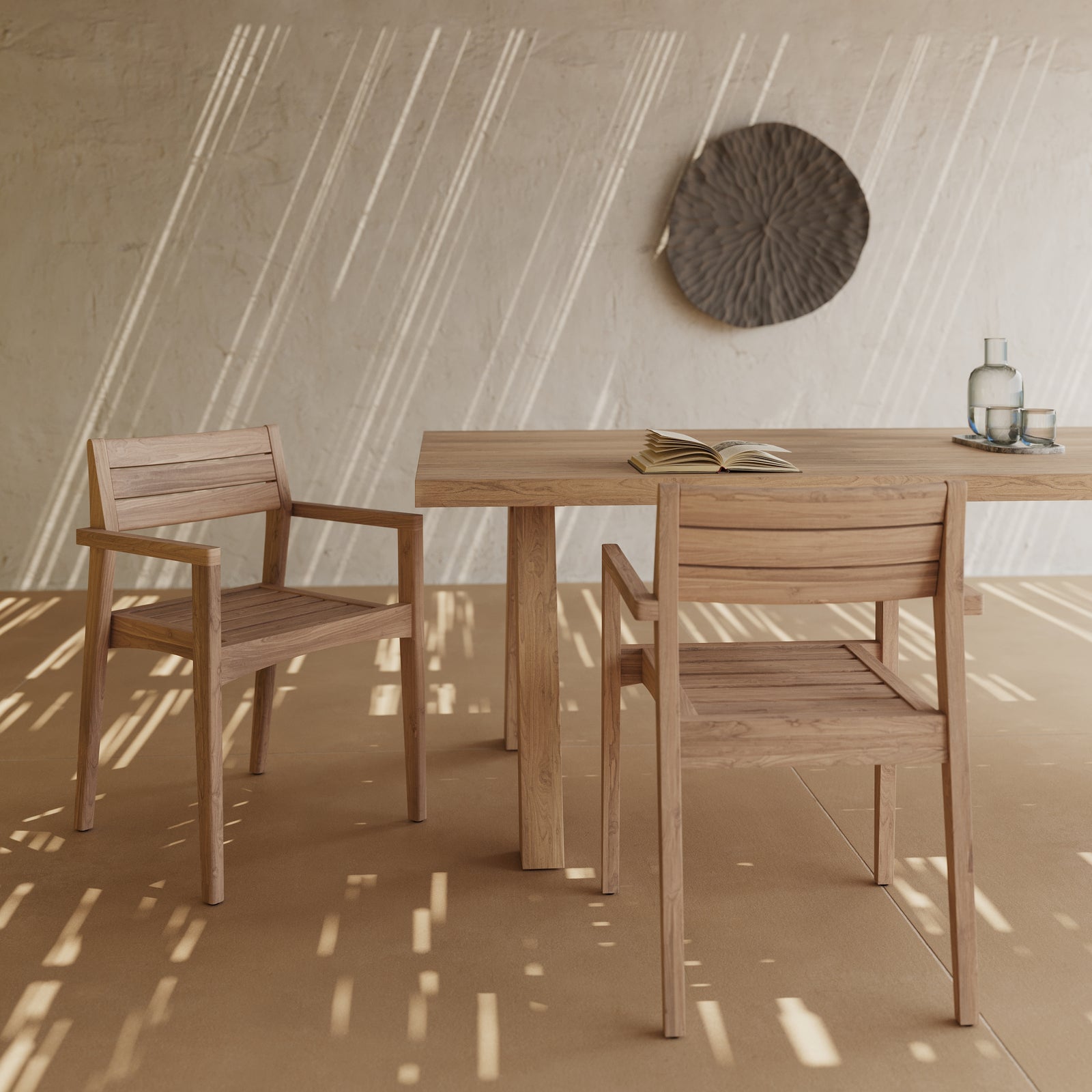 2 chaises de jardin en bois de teck yogy