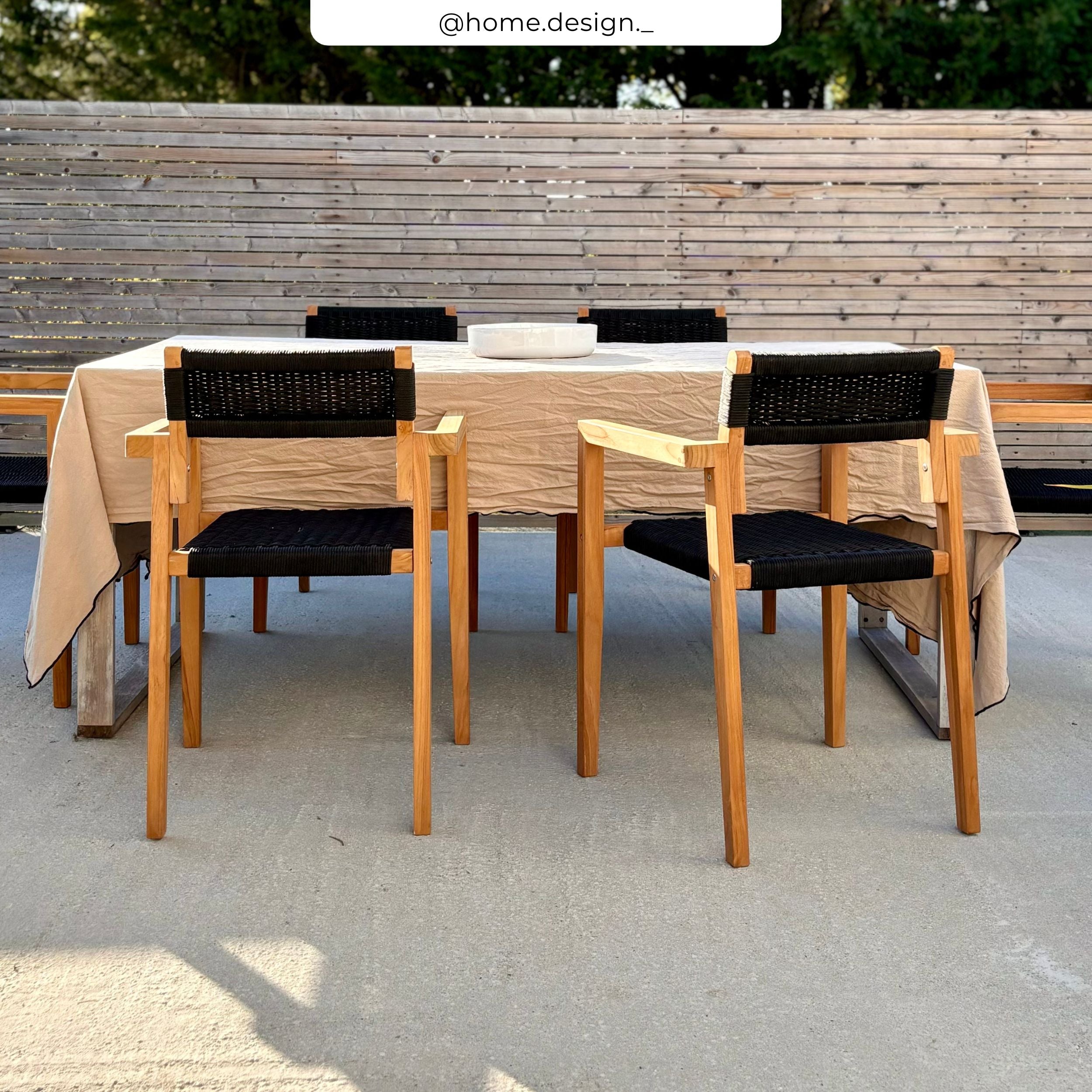2 chaises de jardin kapua bois et noir