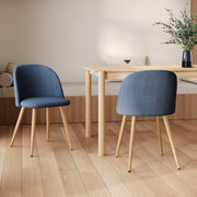 Chaise Cozy en tissu bleu (lot de 2)