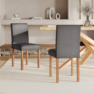 Chaise Havane en tissu gris foncé (lot de 2)