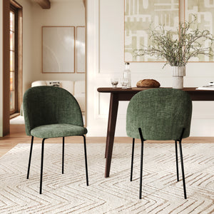 Lot de 2 chaises Karl en tissu texturé vert sapin