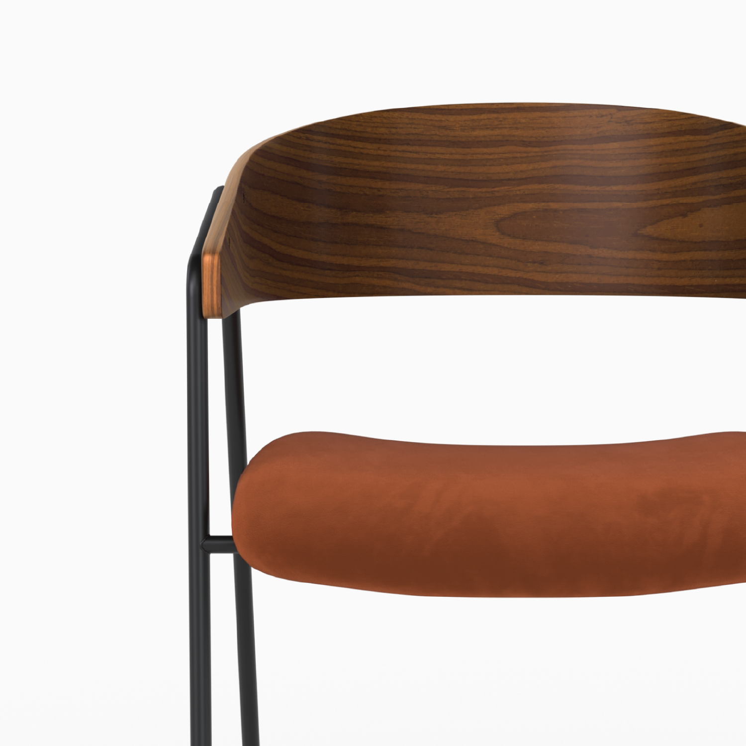 Lot de 2 chaises Esmée en velours terracotta et bois de noyer