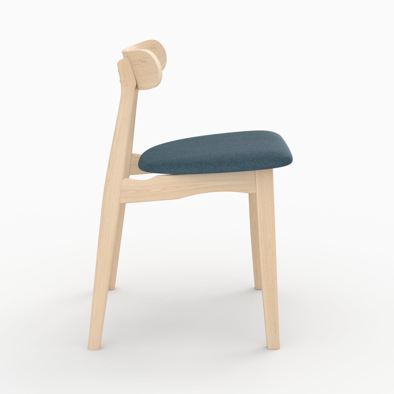 2 chaises josette en bois clair te tissu bleu