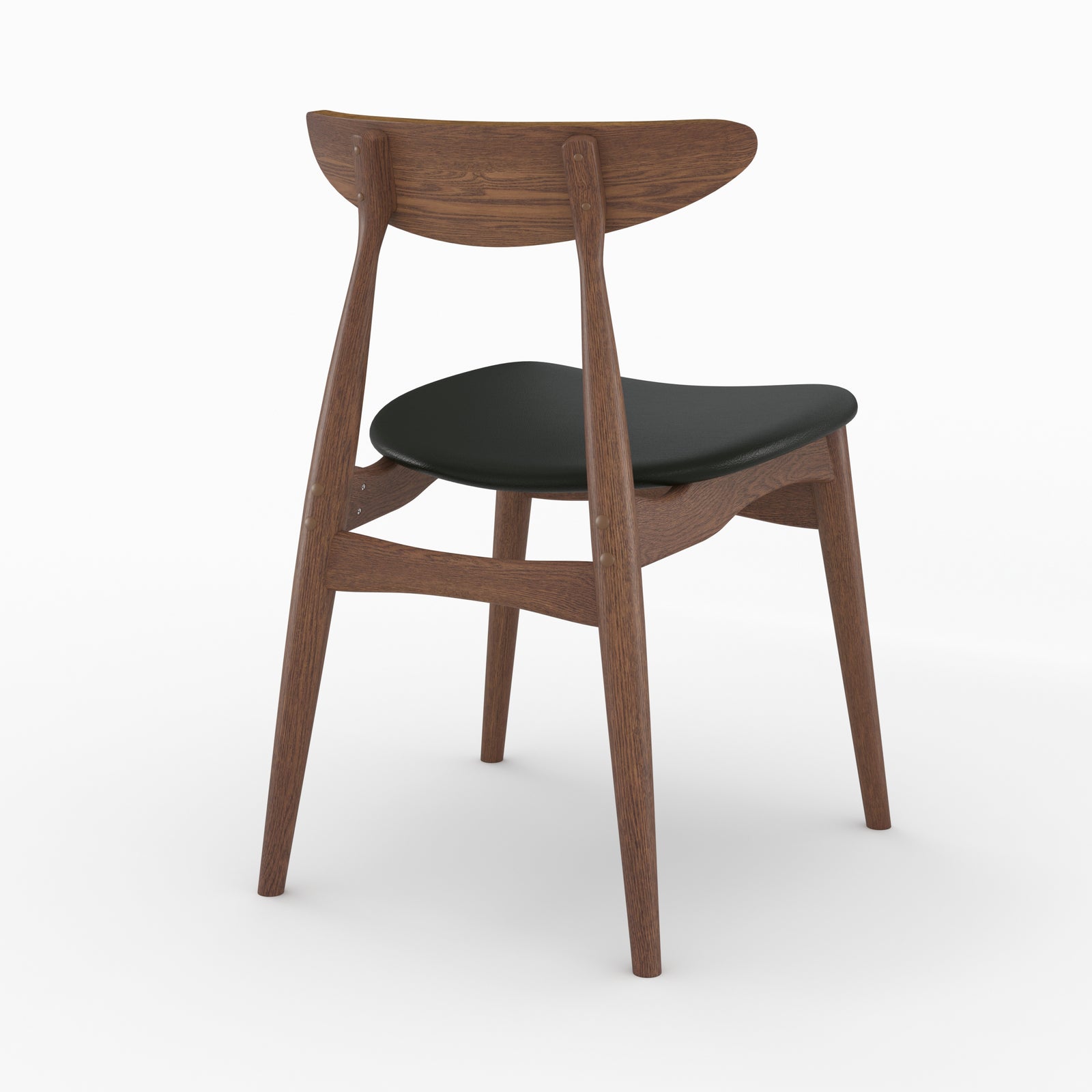 2 chaises josette en cuir synthetique noir et bois d hevea