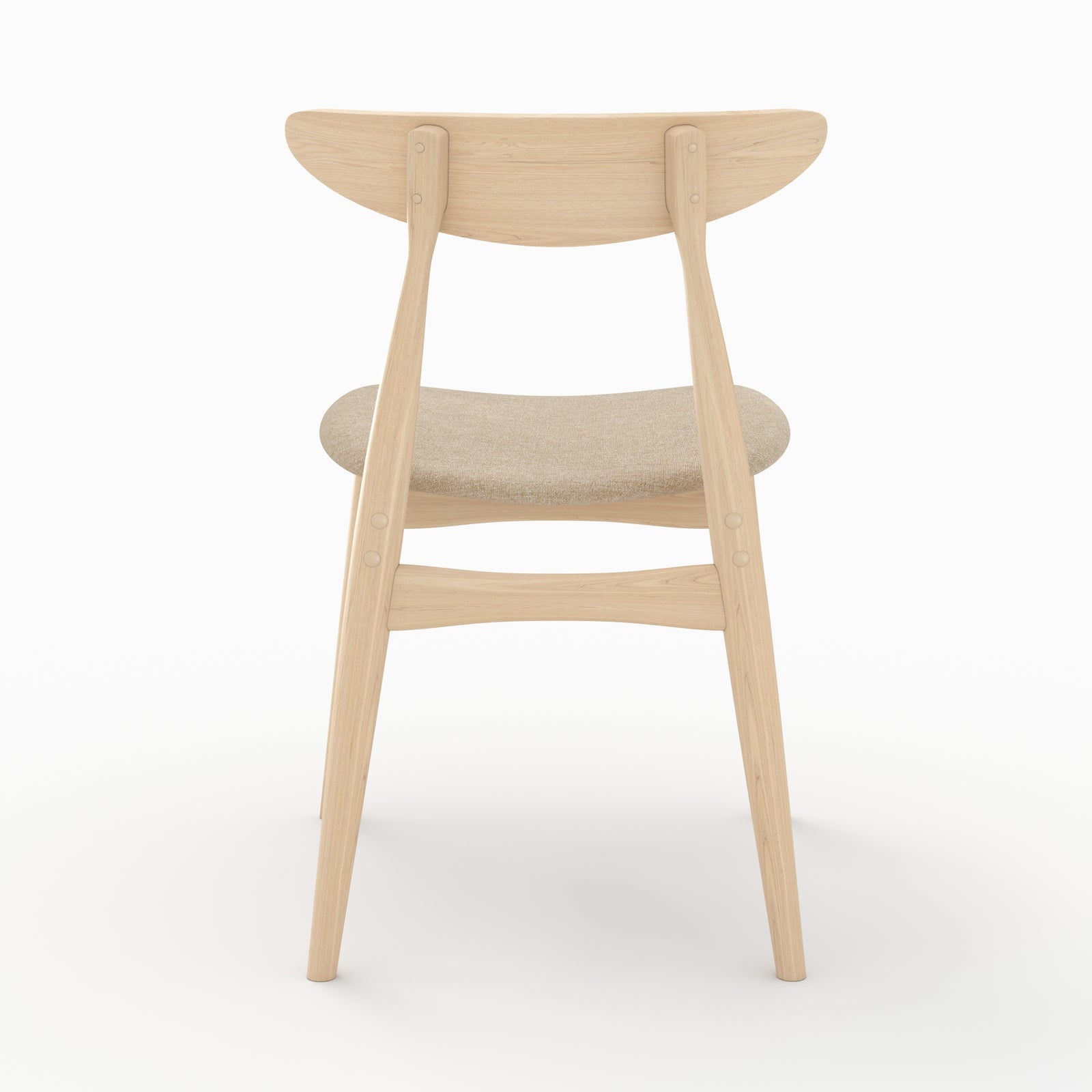 2 chaises josette en tissu beige et bois d hevea clair