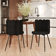 Sedia Rosy in velluto nero (set di 2)