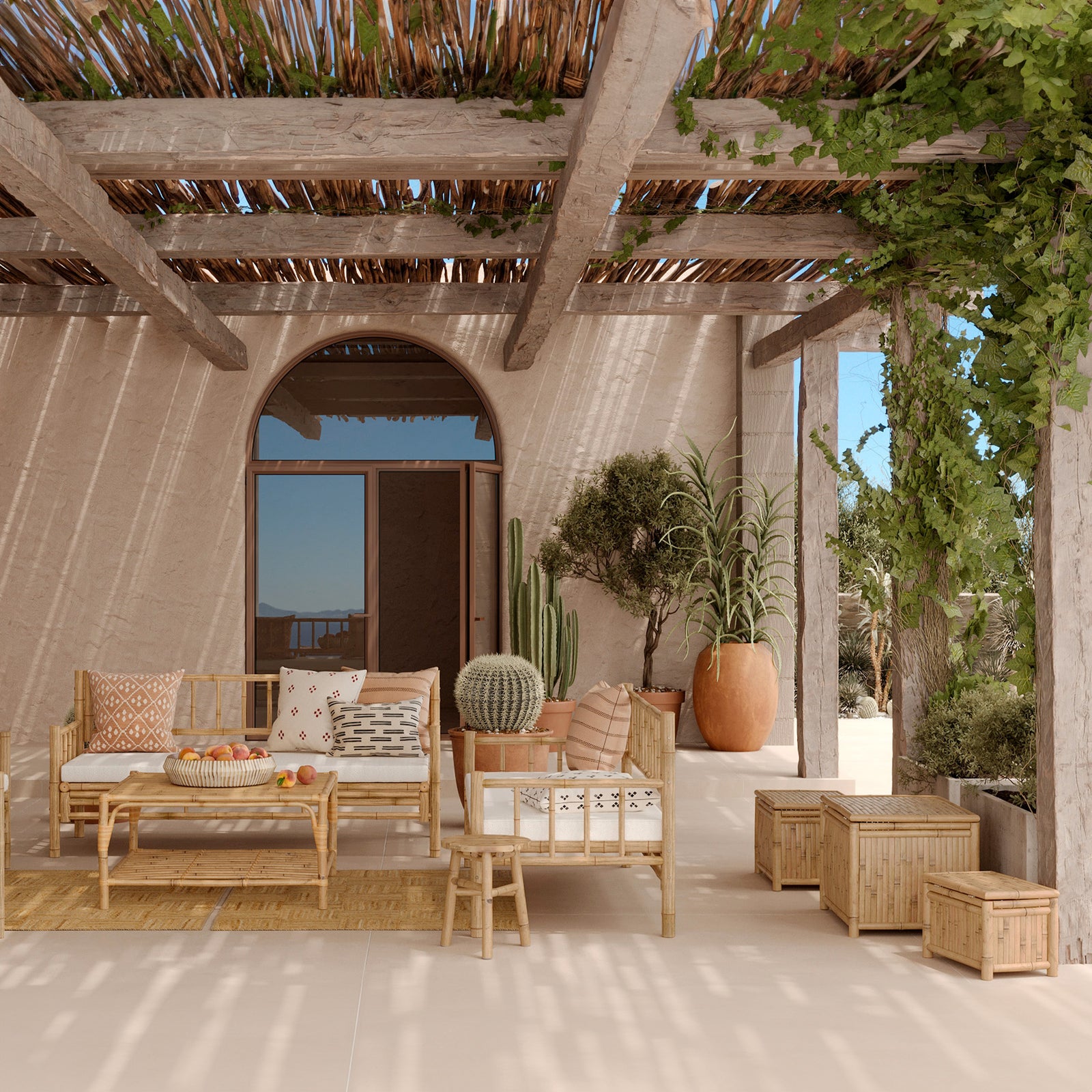 3 coffre jardin en bambou style boheme vadella