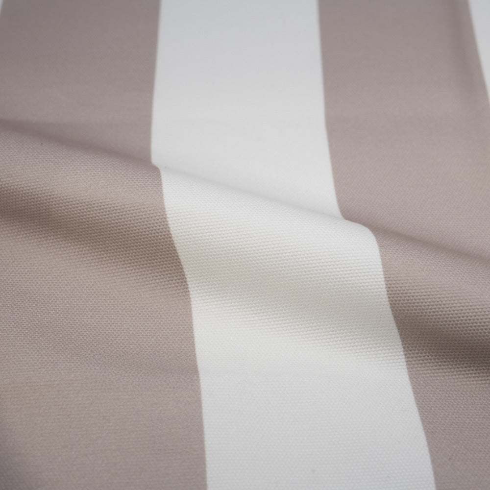 Lot de 2 chiliennes de jardin Bohol en bois d'acacia et tissu rayé écru et taupe