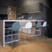 Pacco di 4 sedie per isola centrale Henrik bianche e verdi 65 cm