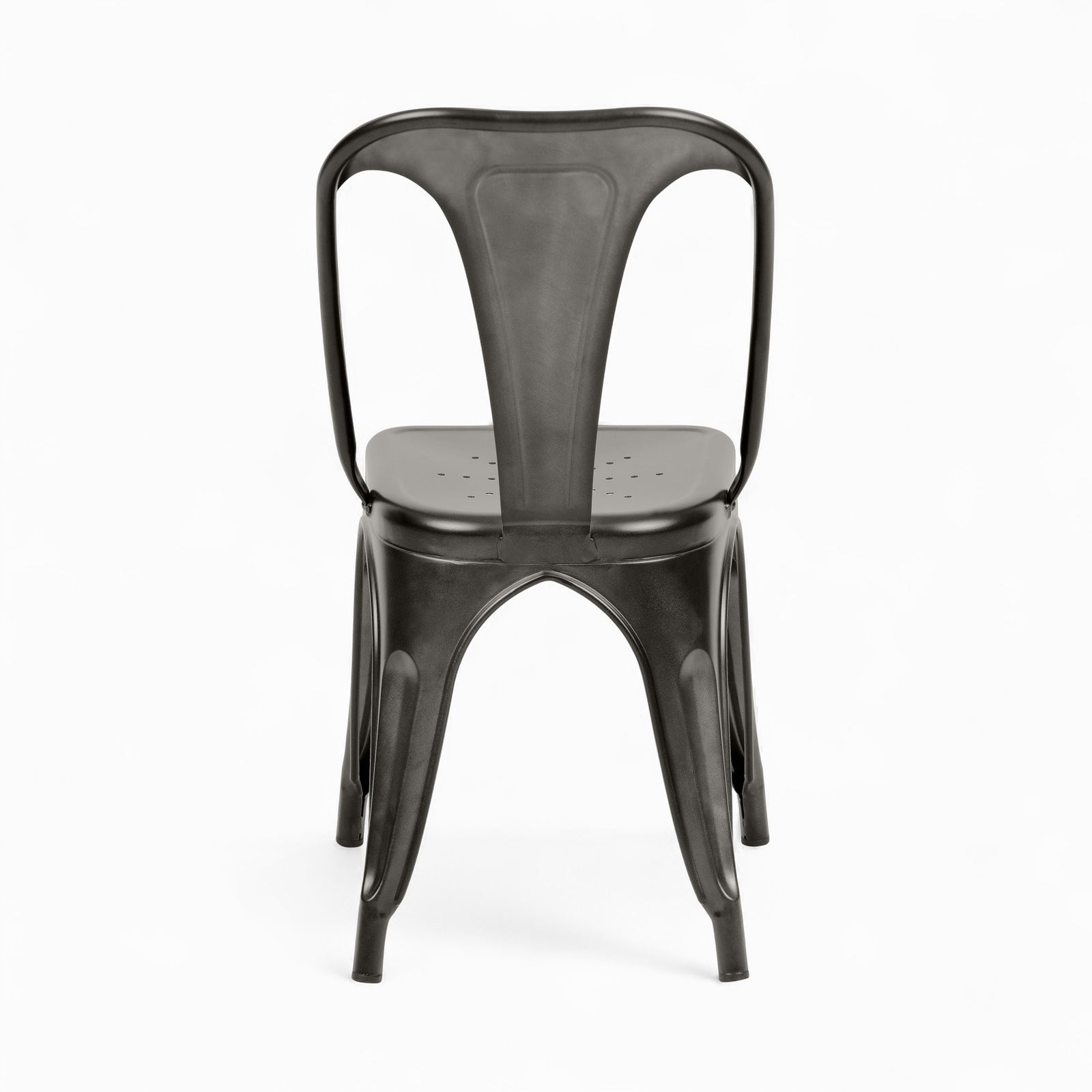 4 chaises indus gris anthracite chrome metal rendez vous deco