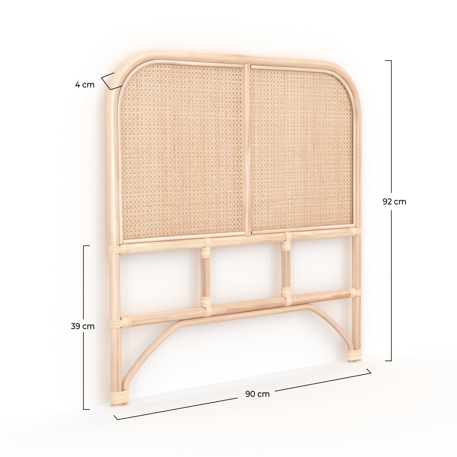 90cm tete lit grace rotin cannage rendez vous deco