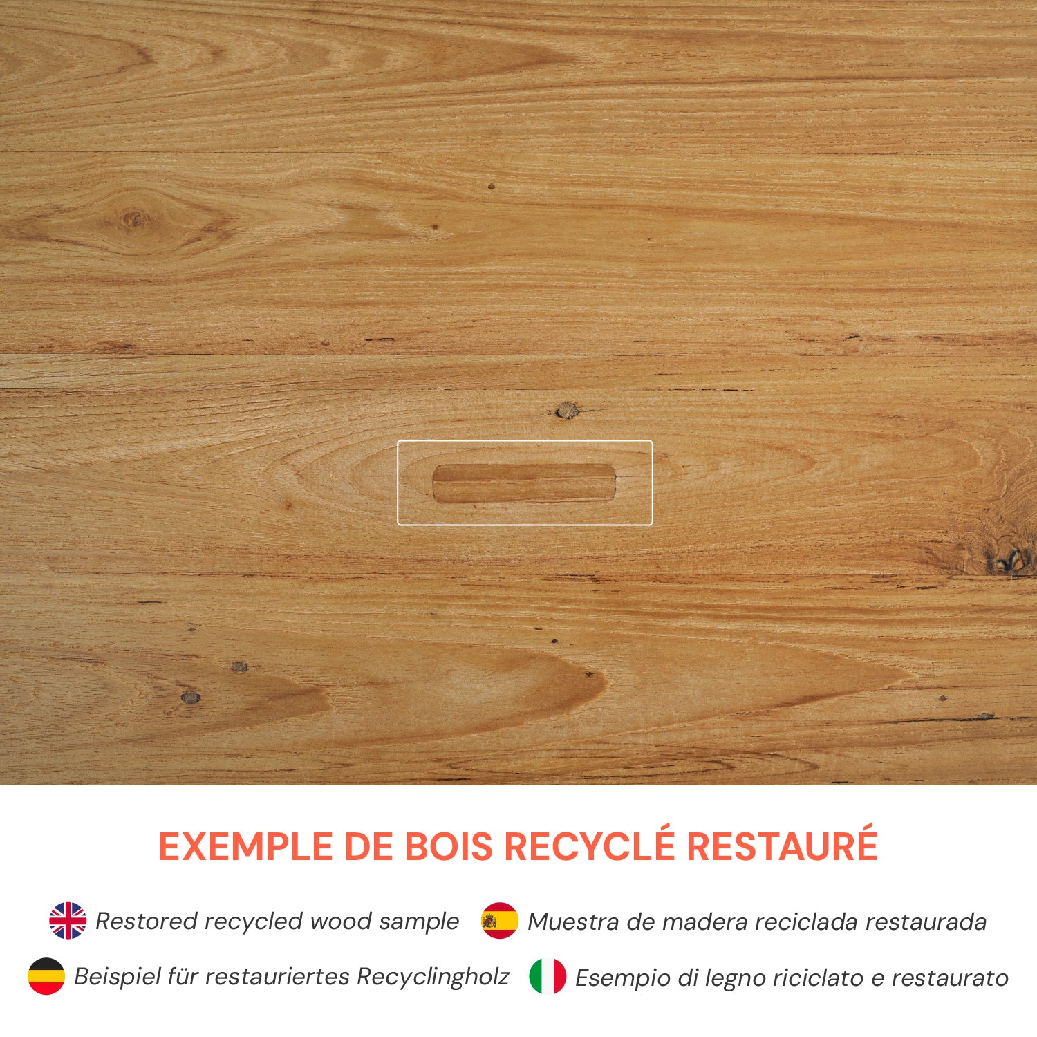 Table rectangulaire Mémo en bois de teck recyclé 8 personnes