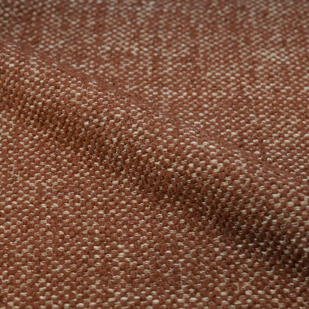 Lot de 2 chaises Aura en tissu texturé brun canelle, pieds en métal effet bois