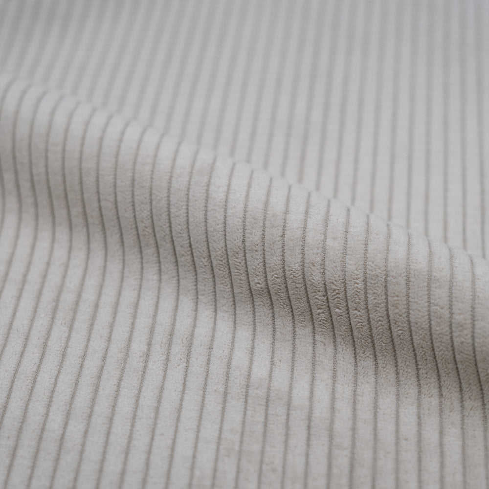 Pouf Lily rond en velours côtelé beige