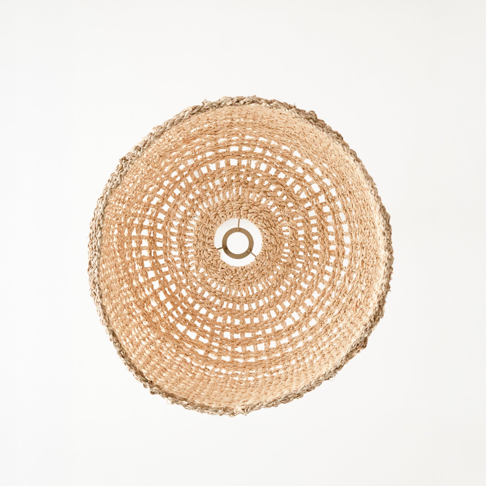 abat jour suspension arrondie fibre naturelle beige