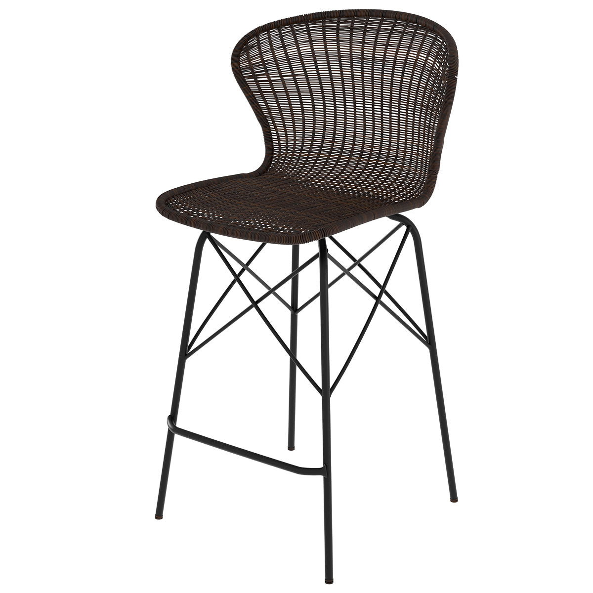 achaeter de bar palma en resine tressee marron fonce 63 cm lot de deux