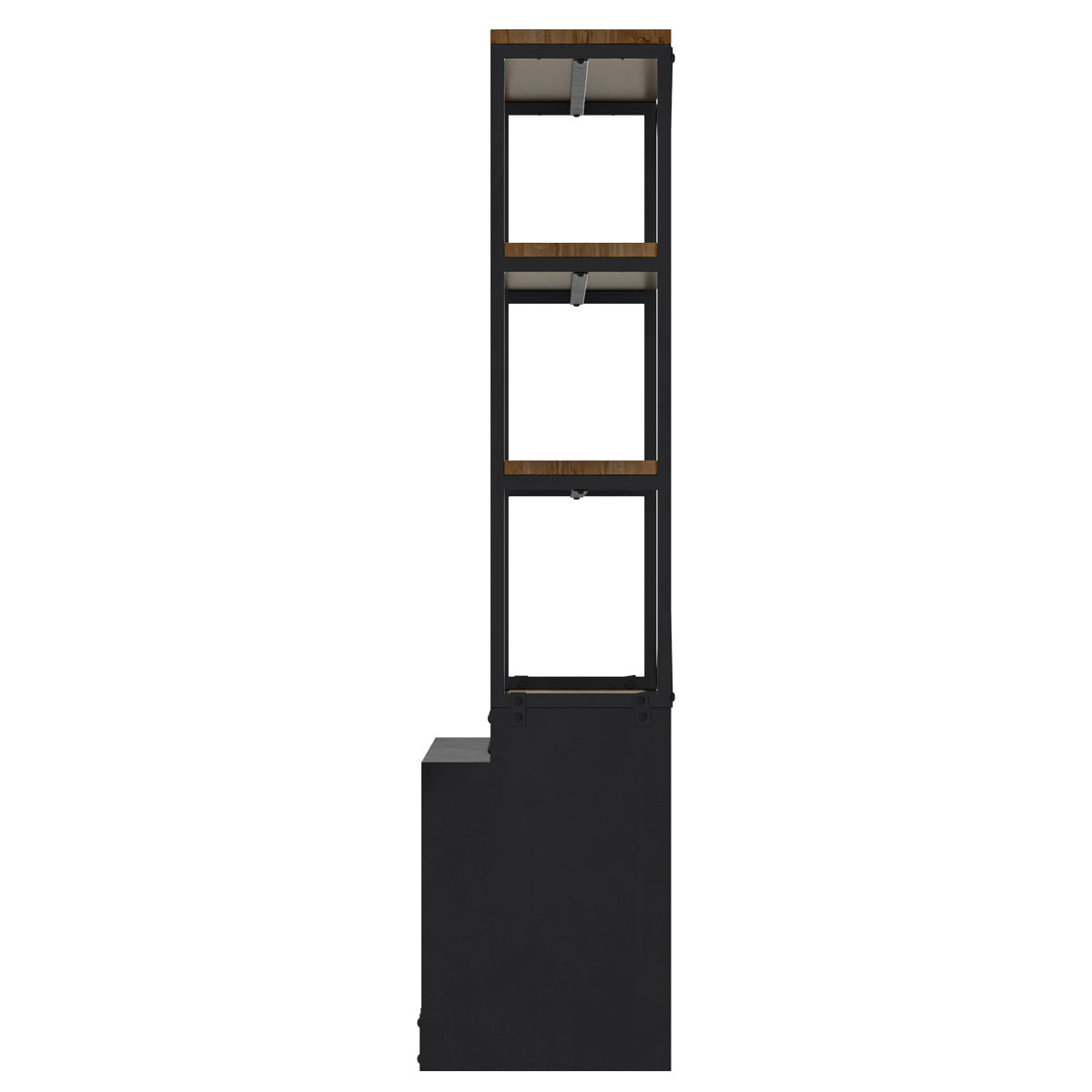 achat bibliotheque 160 cm en bois et metal 4 tiroirs 2 niches