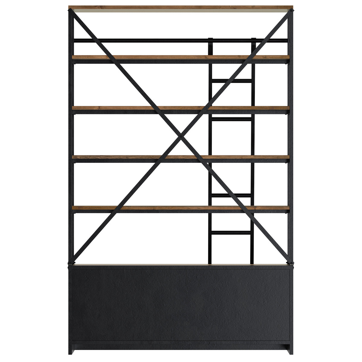 achat bibliotheque 160 cm en bois et metal avec echelle 4 tiroirs