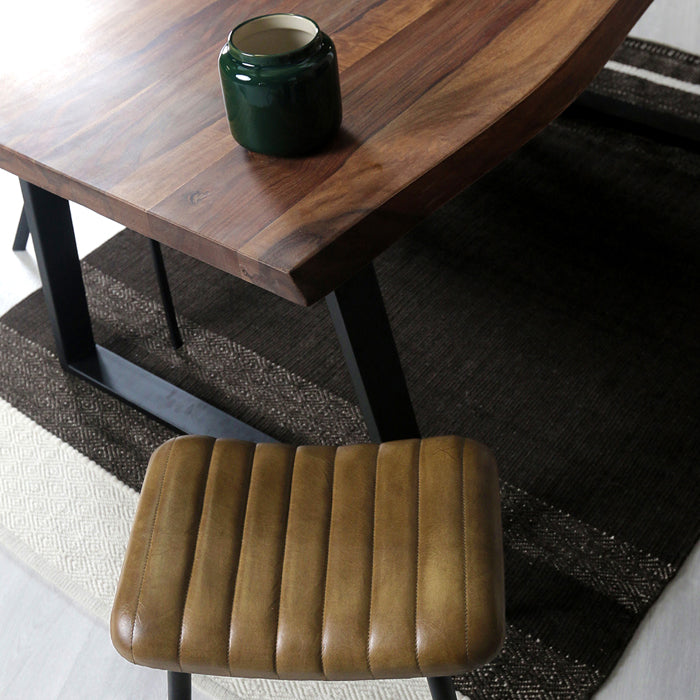 achat bidar tabouret en cuir matelasse pieds metal