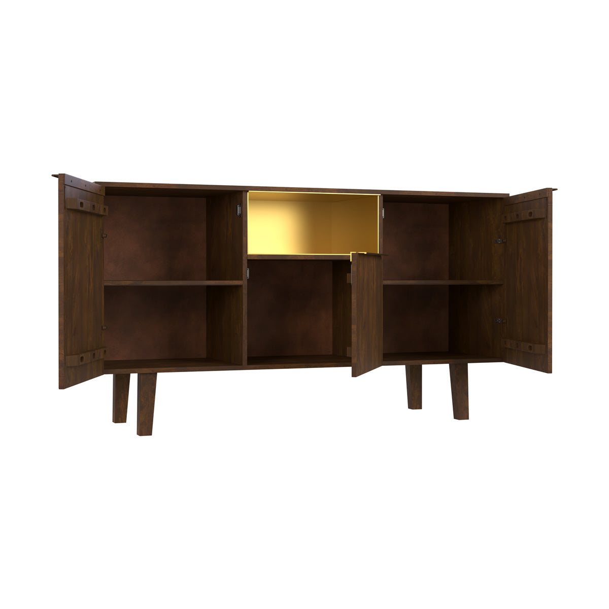 achat buffet taiko en bois de manguier et couleur laiton