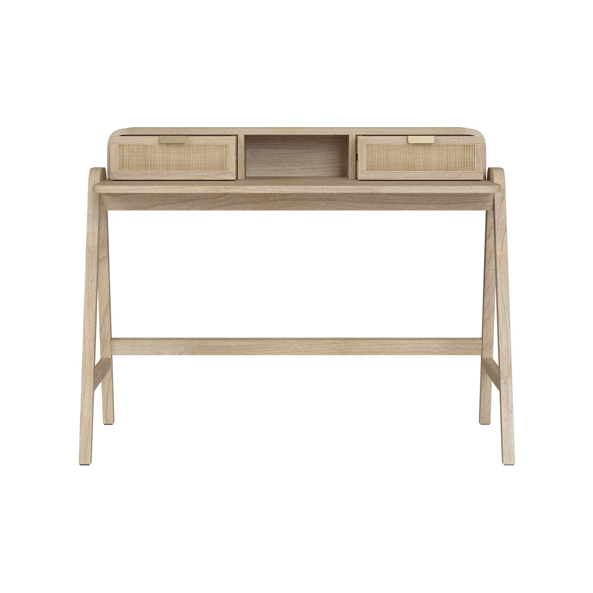 achat bureau bois cannage