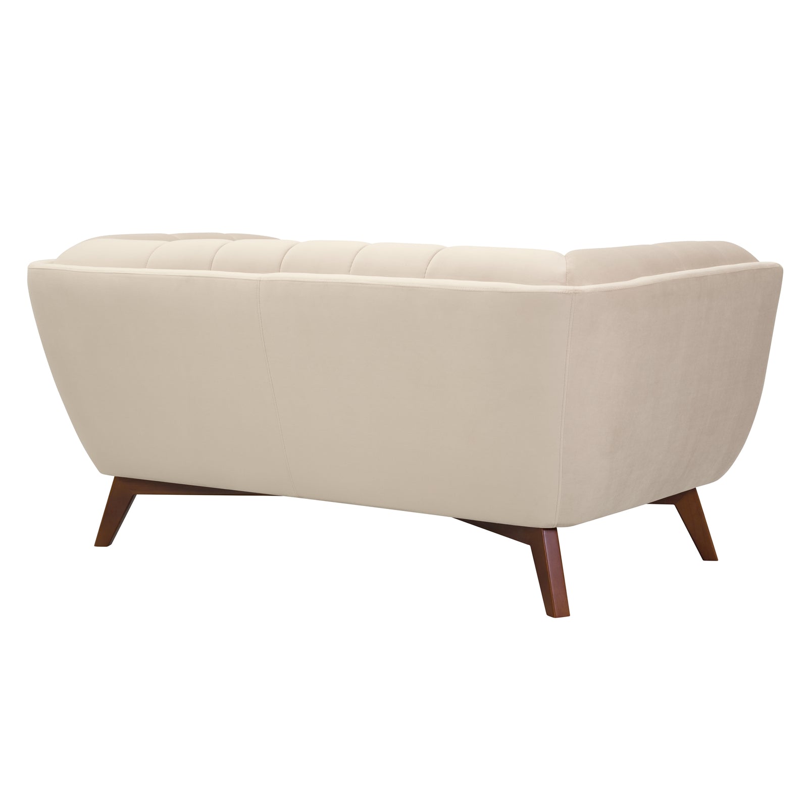 achat canape 2 places beige pieds bois fonce