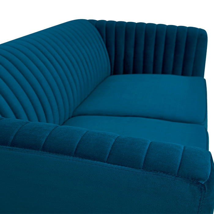 achat canape bleu 2 places en velours