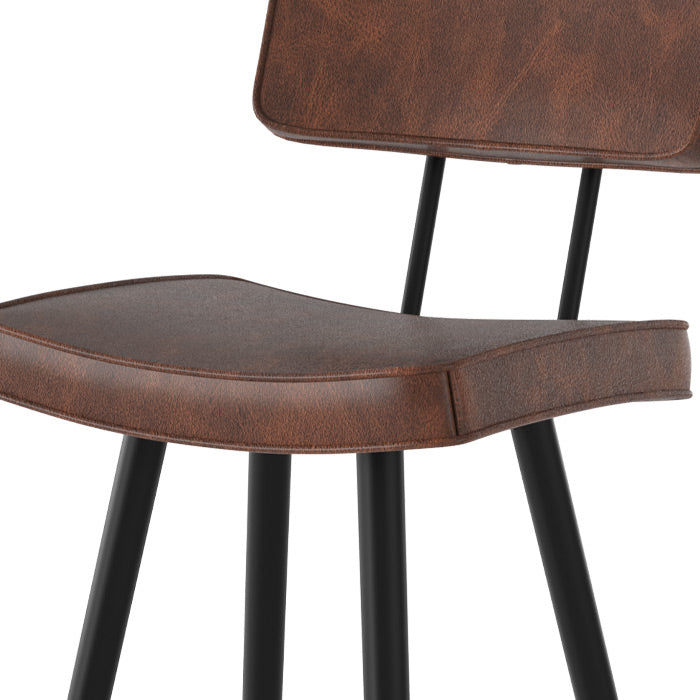 achat chaise bar rembouree marron en cuir synthetique lot de deux