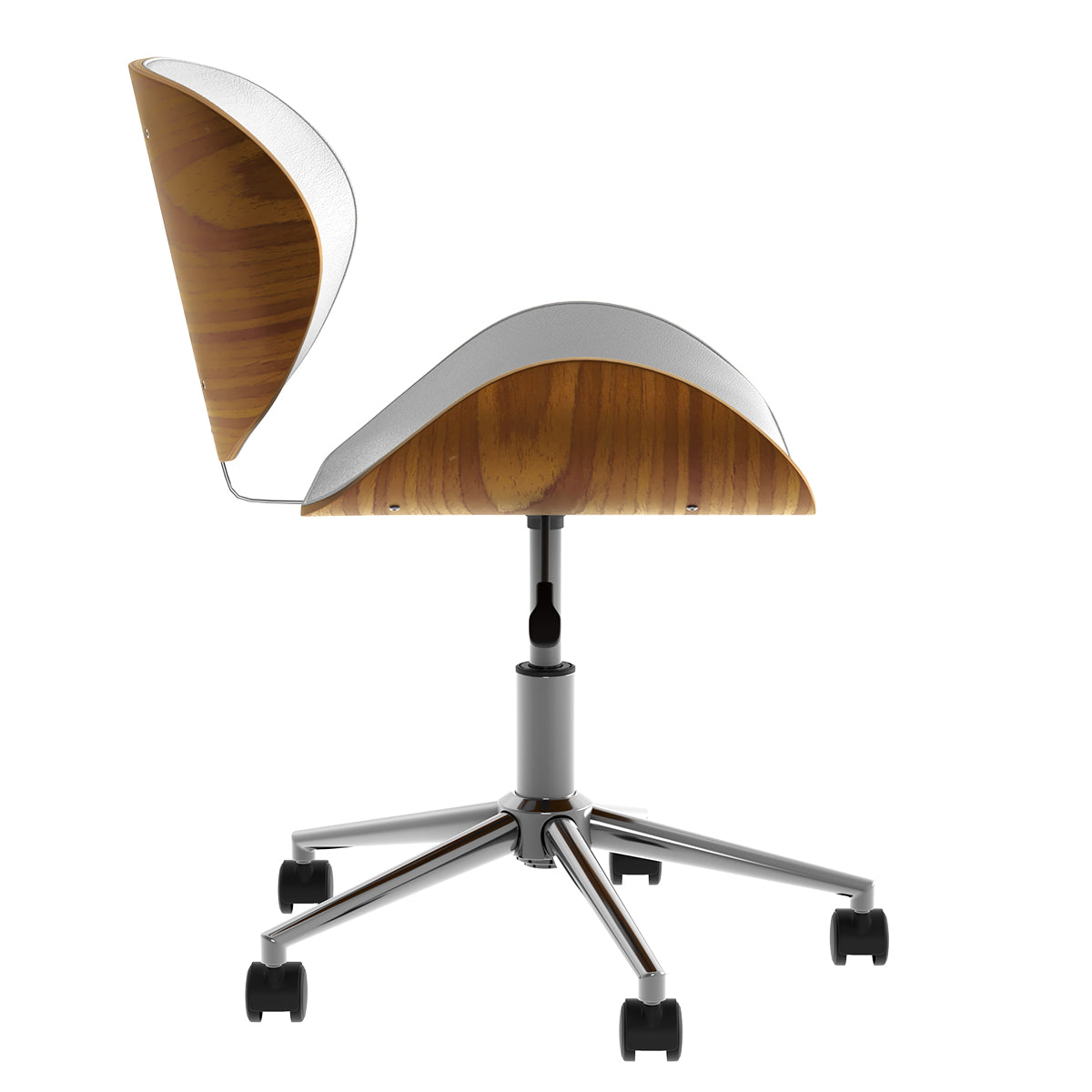 achat chaise bureau blanche pivotante rembouree pu avec hauteur d assise reglable