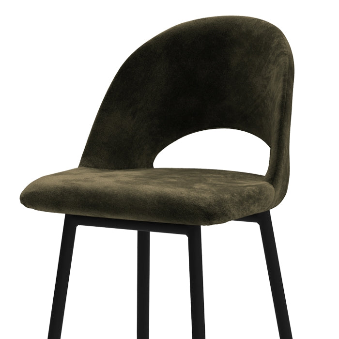 achat chaise de bar assise velours pieds metal