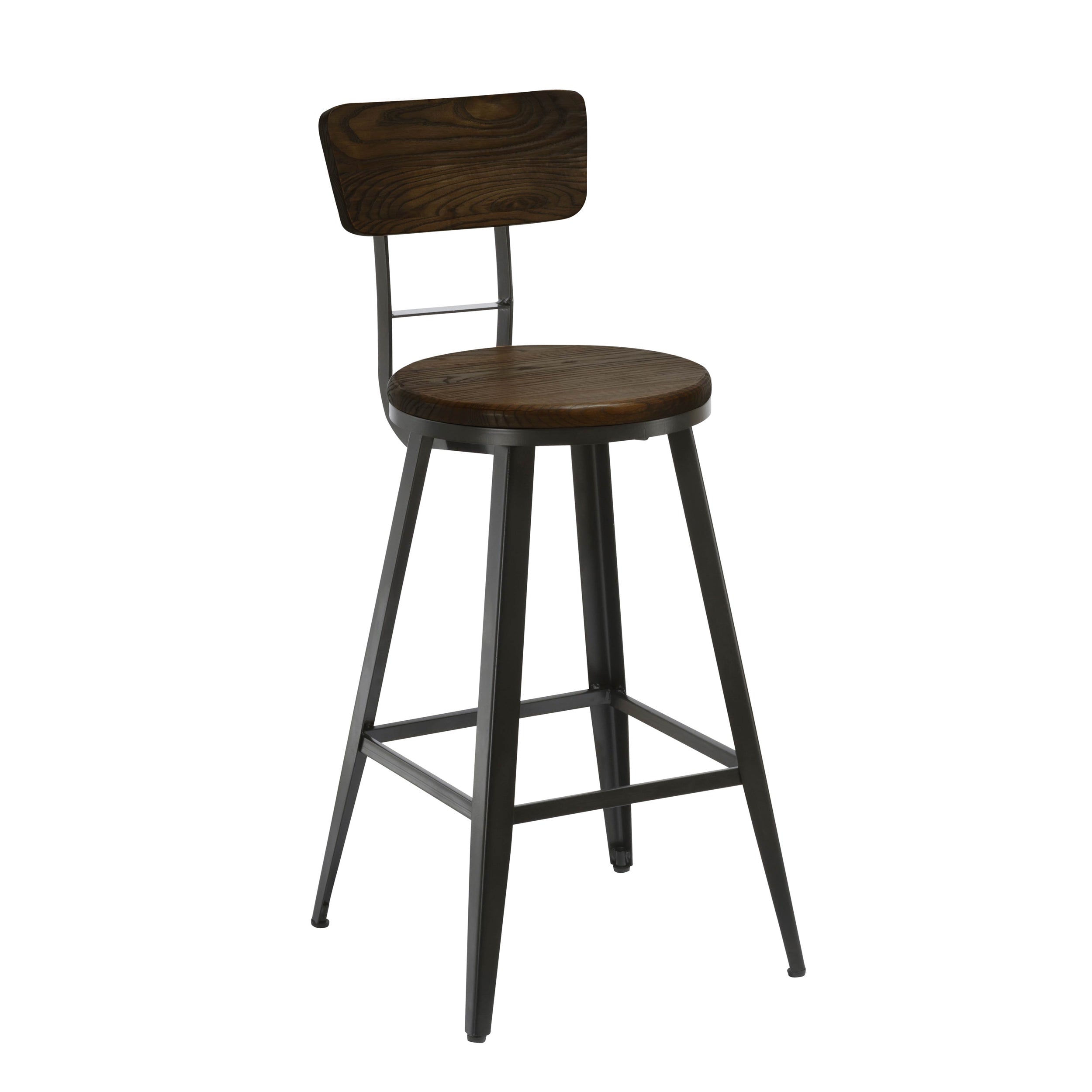 achat chaise de bar bois fonce metal