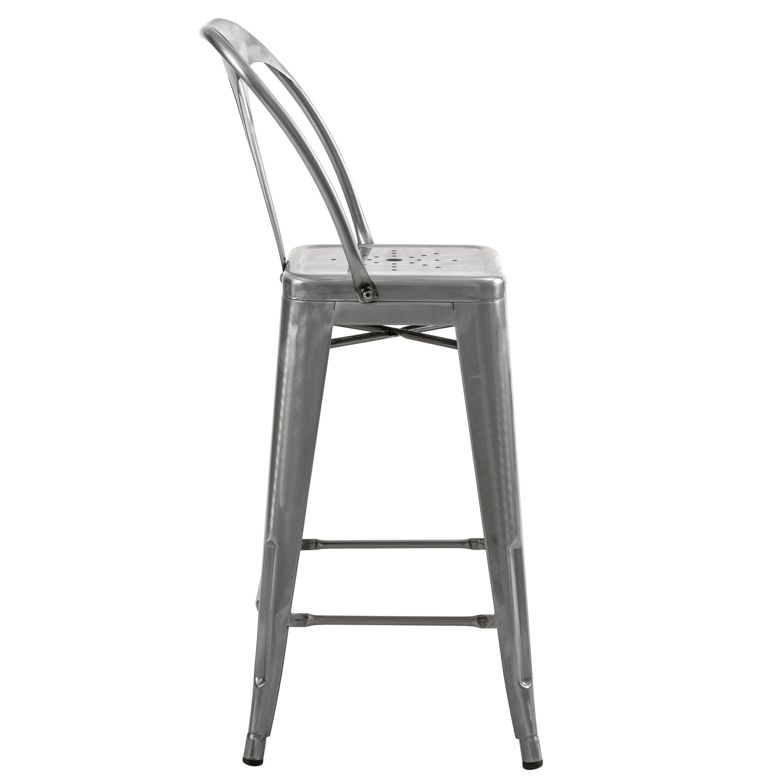 achat chaise de bar chrome industrielle