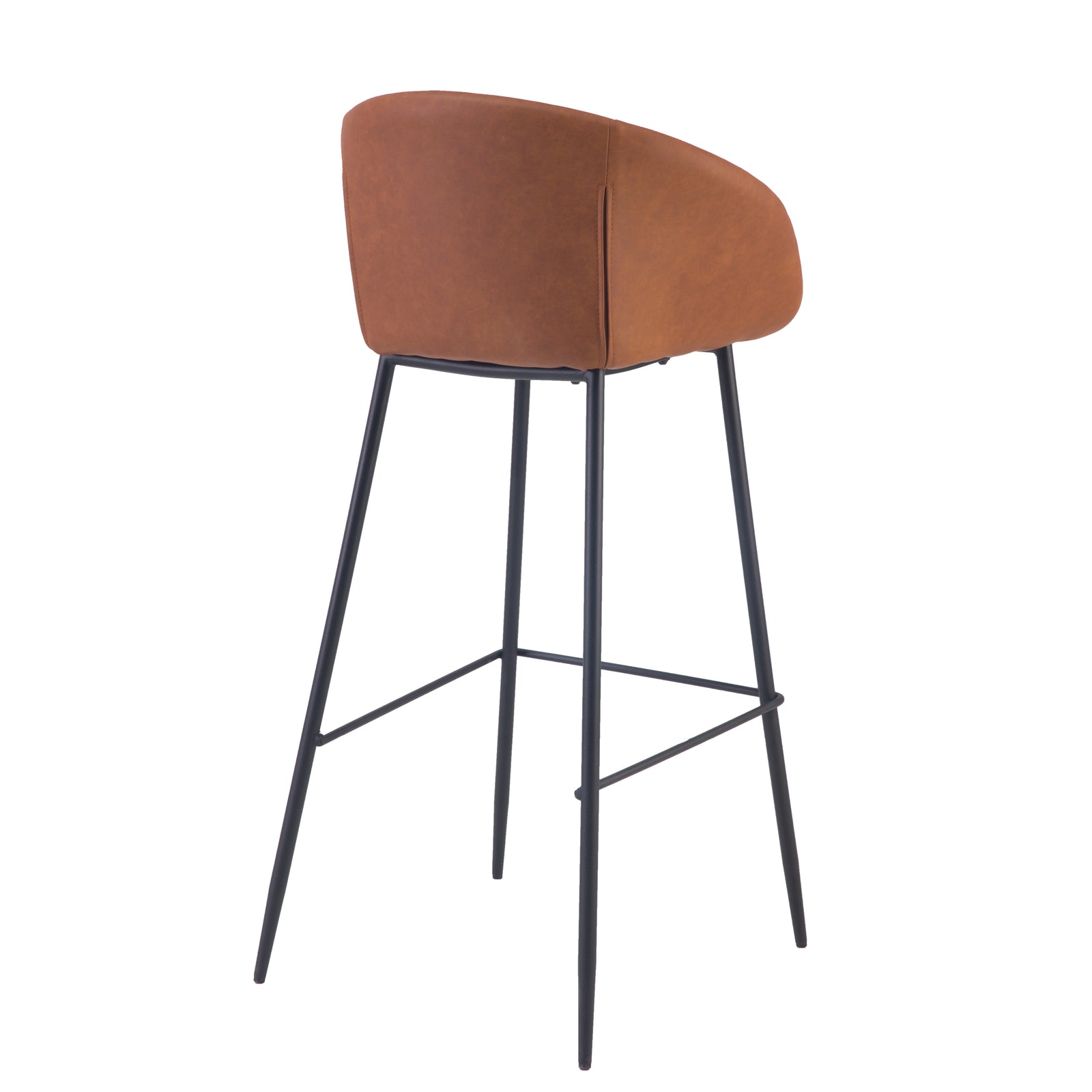 achat chaise de bar confortable marron pieds metal