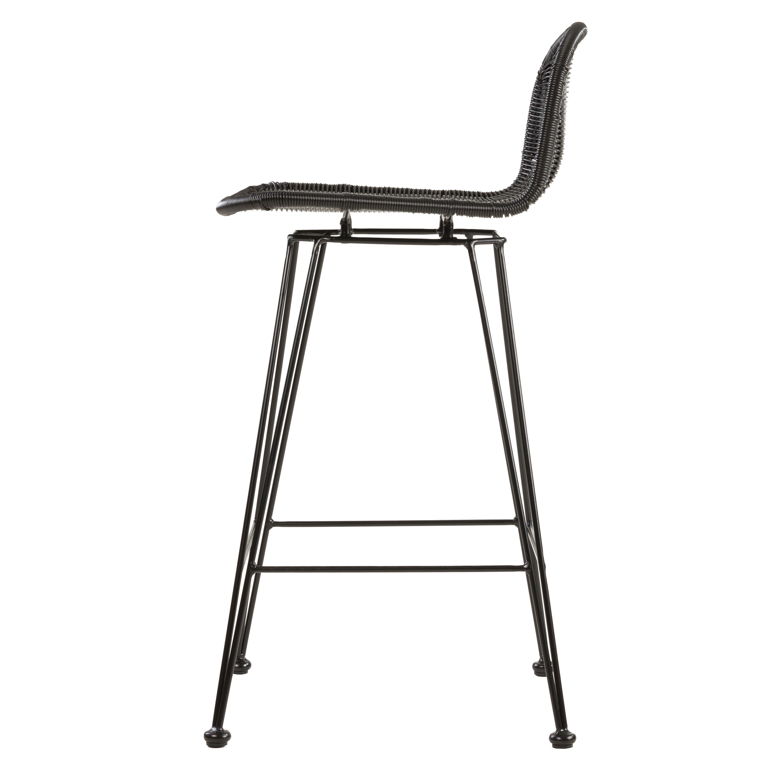 achat chaise de bar en resine tressee naturelle noire
