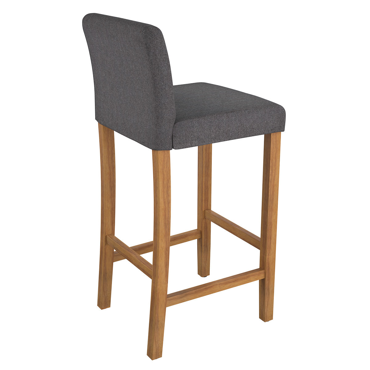 achat chaise de bar en tissu gris fonce et pieds en bois d hevea lot de 2 havane