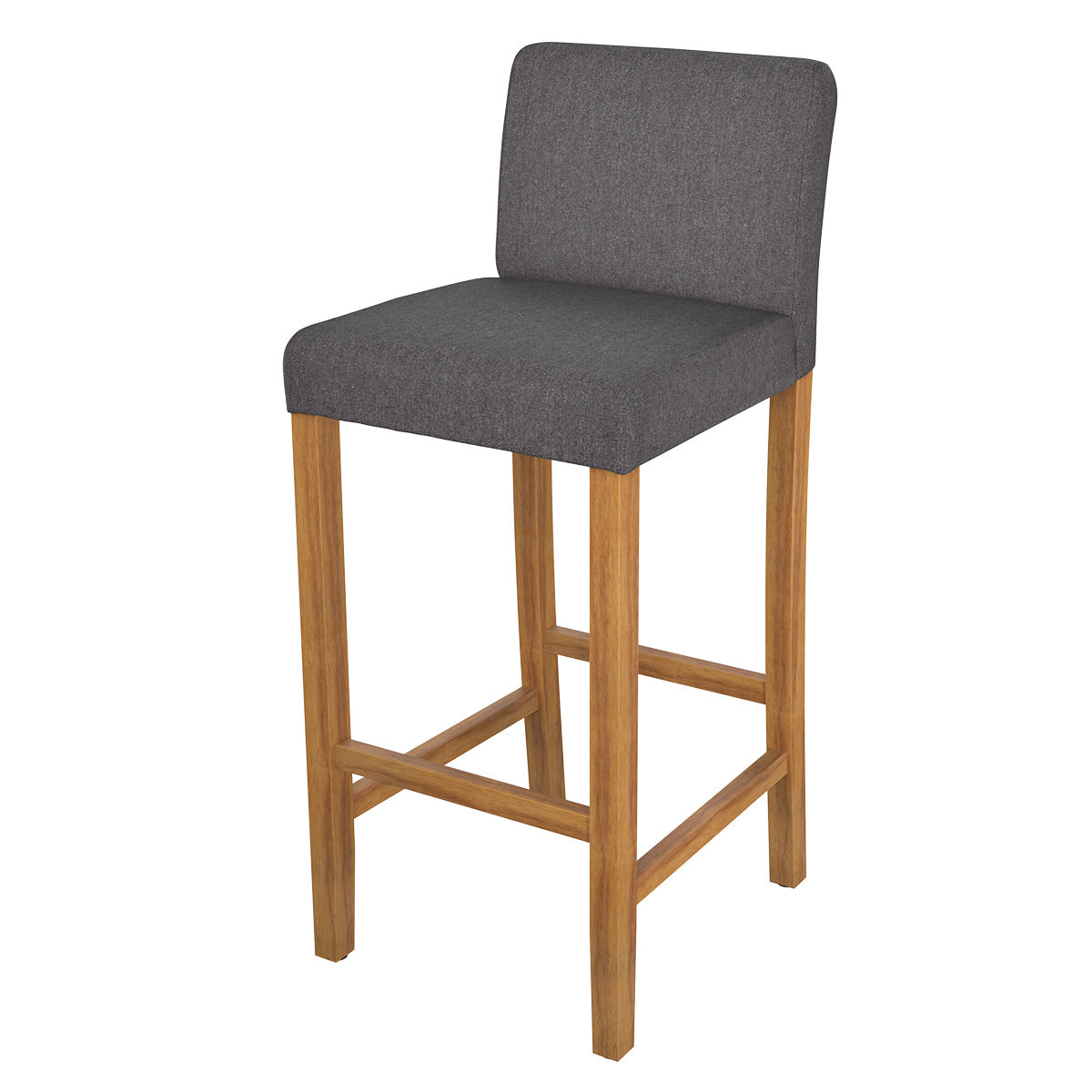 achat chaise de bar en tissu gris fonce et pieds en bois d hevea lot de deux havane