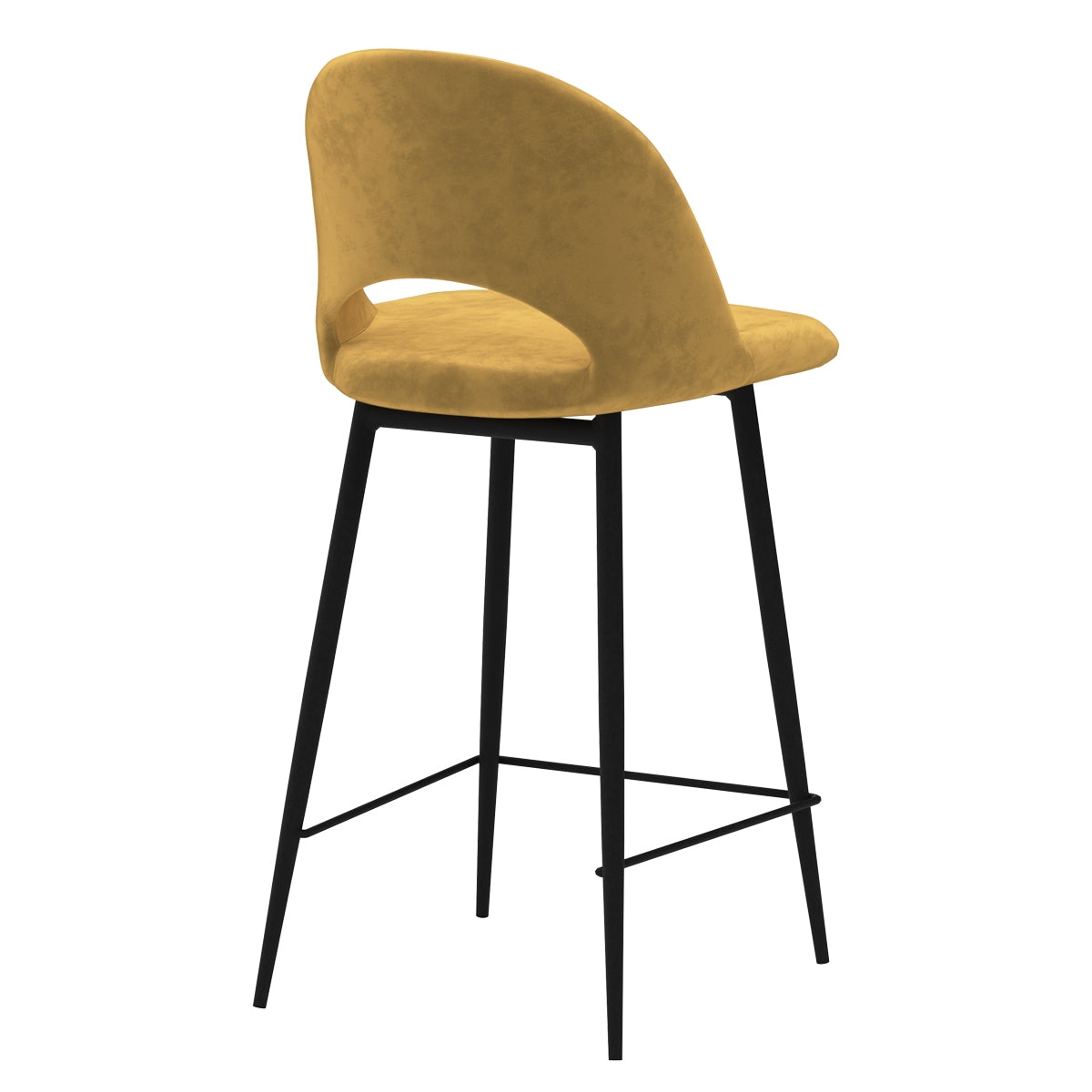 achat chaise de bar en velours jaune