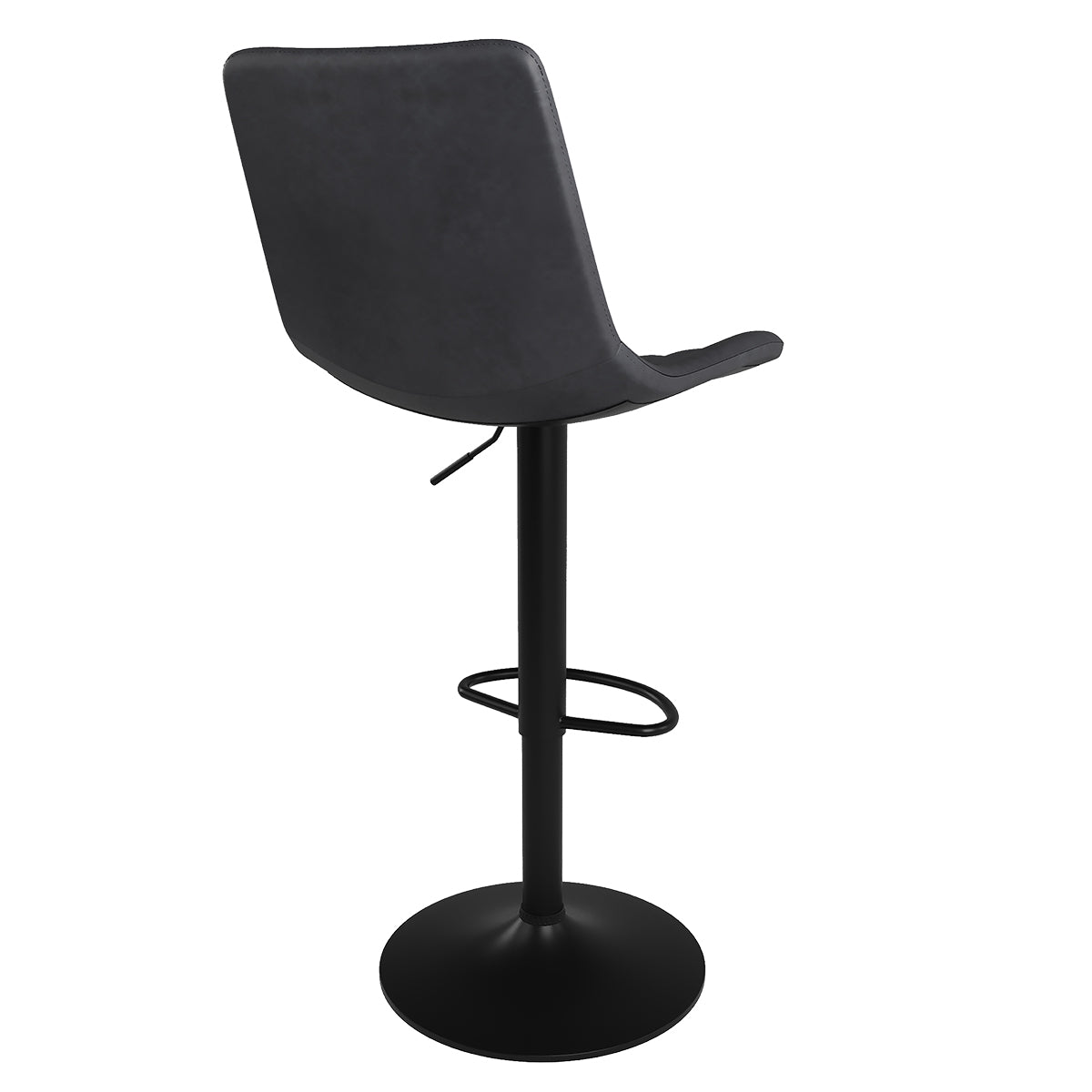 achat chaise de bar gris fonc_ killi cuir synthetique et metal noir lot de deux