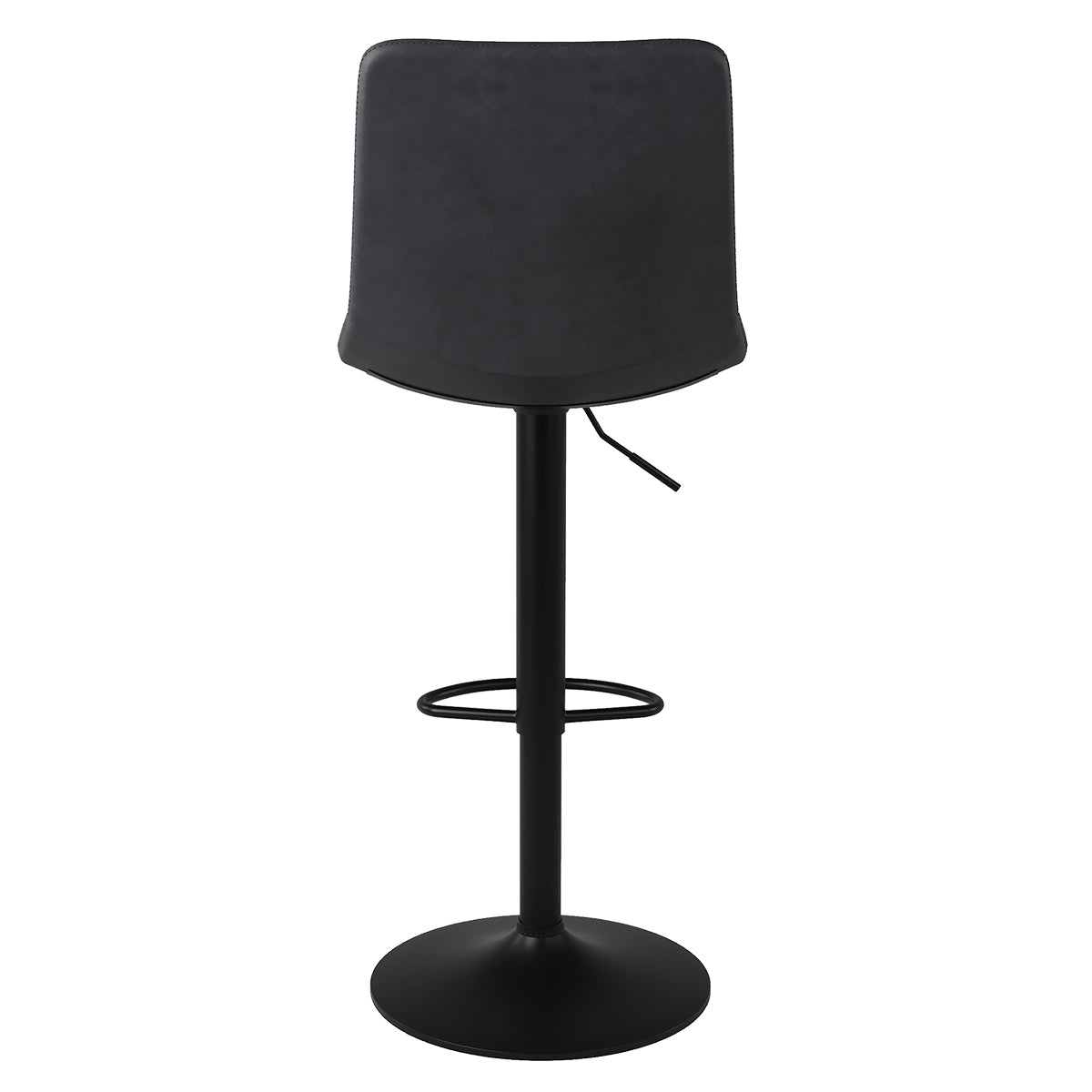 achat chaise de bar gris fonc_ killi en cuir synthetique et metal noir lot de deux