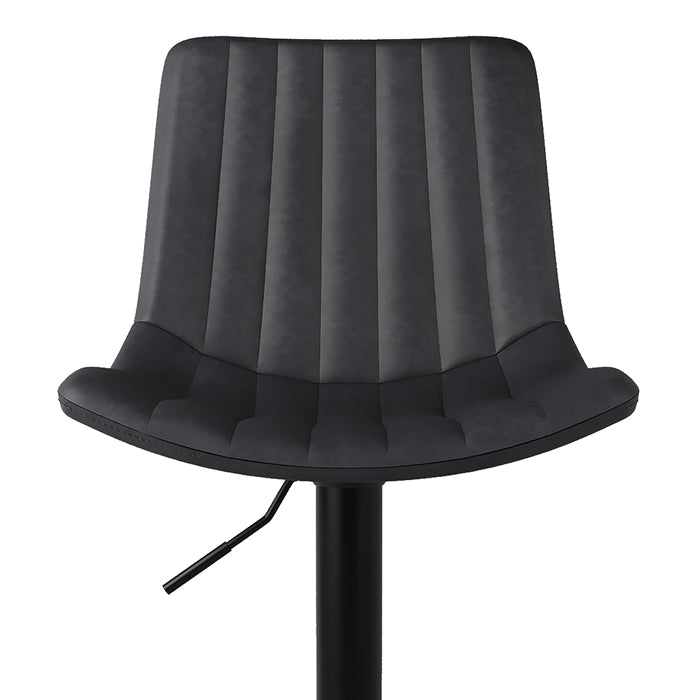 achat chaise de bar gris fonc_ killi en cuir synthetique metal noir lot de 2