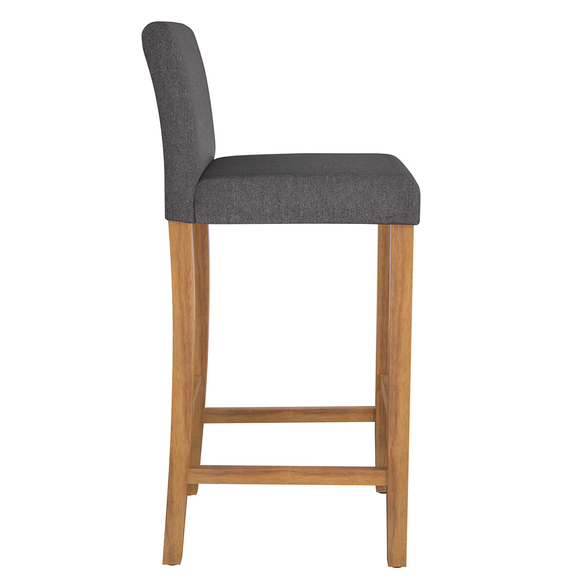 achat chaise de bar havane en tissu gris fonce et pieds en bois d hevea lot de deux