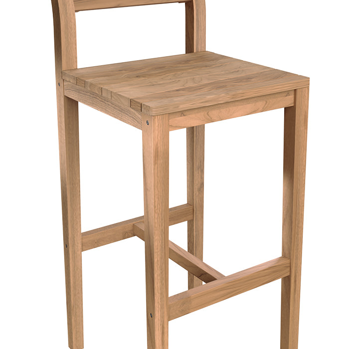 achat chaise de bar jardin bois teck massif lot de deux