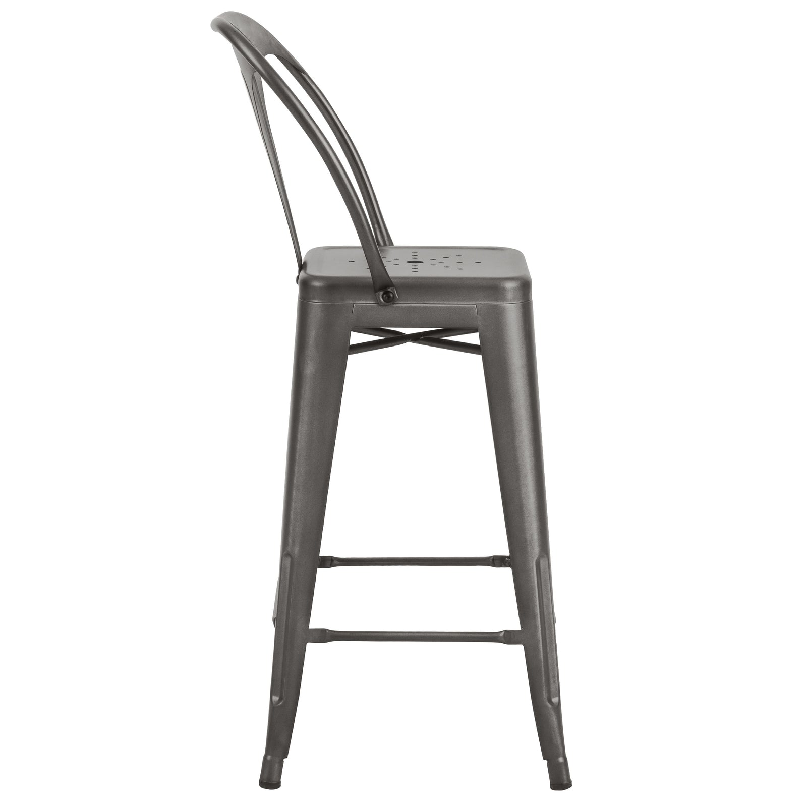 achat chaise de bar metal gris acier