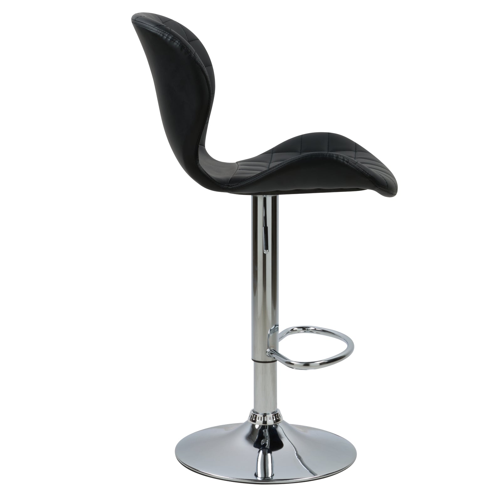 achat chaise de bar noire en cuir synthetique