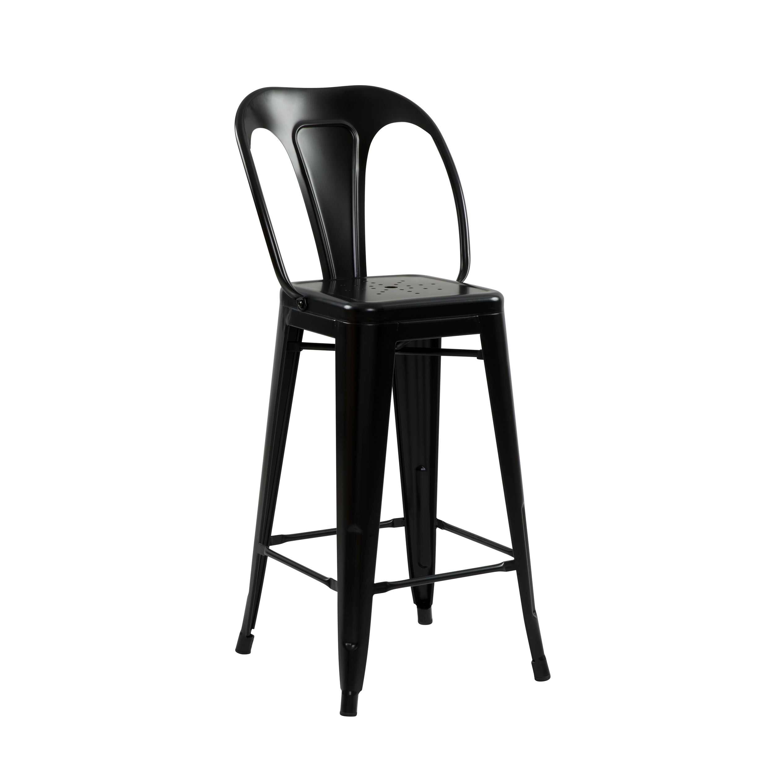 achat chaise de bar noire en metal